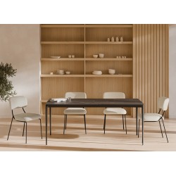 MESA DE COMEDOR PORCELÁNICA NEGRA ARYA PARA COMEDOR DE ESTILO MODERNO