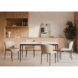 MESA DE COMEDOR PORCELÁNICA BLANCA ARYA PARA COMEDOR DE ESTILO ACTUAL
