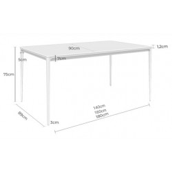 MESA DE COMEDOR PORCELÁNICA TRAVERTINO ARYA PARA COMEDOR DE ESTILO NATURAL