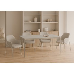 MESA DE COMEDOR PORCELÁNICA TRAVERTINO ARYA PARA COMEDOR DE ESTILO NATURAL