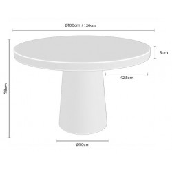 MESA DE COMEDOR REDONDA DE MELAMINA HOLLY PARA COMEDOR DE ESTILO CONTEMPORÁNEO