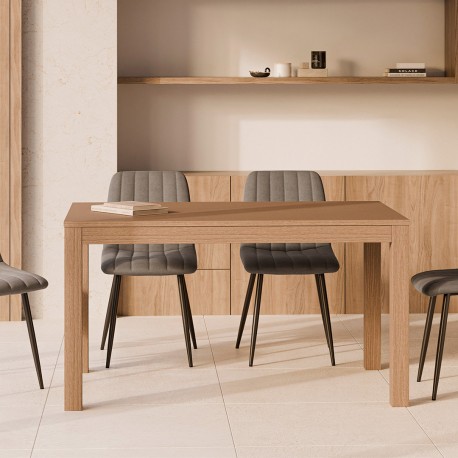 MESA DE COMEDOR EXTENSIBLE DE CHAPA DE MADERA MOLLY PARA COMEDOR DE ESTILO NÓRDICO
