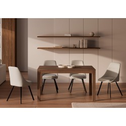 MESA DE COMEDOR EXTENSIBLE DE CHAPA DE MADERA MOLLY PARA COMEDOR DE ESTILO NÓRDICO