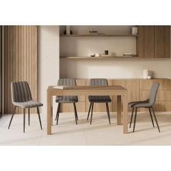 MESA DE COMEDOR EXTENSIBLE DE CHAPA DE MADERA MOLLY PARA COMEDOR DE ESTILO NÓRDICO