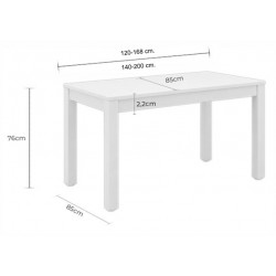 MESA DE COMEDOR EXTENSIBLE DE CHAPA DE MADERA MOLLY PARA COMEDOR DE ESTILO NÓRDICO