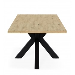 MESA DE COMEDOR RECTANGULAR DE MELAMINA Y PATAS NEGRAS SANDY PARA COMEDOR ESTILO MODERNO