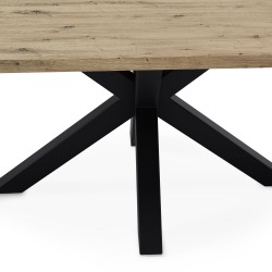 MESA DE COMEDOR RECTANGULAR DE MELAMINA Y PATAS NEGRAS SANDY PARA COMEDOR ESTILO MODERNO