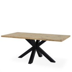 MESA DE COMEDOR RECTANGULAR DE MELAMINA Y PATAS NEGRAS SANDY PARA COMEDOR ESTILO MODERNO