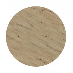 MESA DE COMEDOR REDONDA DE MELAMINA SANDY CON BASE NEGRA DE ESTILO MODERNO
