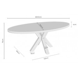 MESA DE COMEDOR OVALADA DE MELAMINA SANDY CON BASE BEIGE DE ESTILO MODERNO