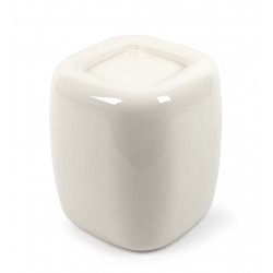 MESA AUXILIAR DE MDF CLAY EN COLOR BEIGE BRILLO PARA SALÓN DE ESTILO MODERNO