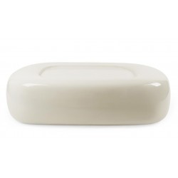 MESA DE CENTRO DE MDF LACADO CARTER EN COLOR BEIGE BRILLO PARA SALÓN DE ESTILO MODERNO