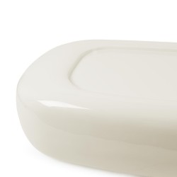 MESA DE CENTRO DE MDF LACADO CARTER EN COLOR BEIGE BRILLO PARA SALÓN DE ESTILO MODERNO