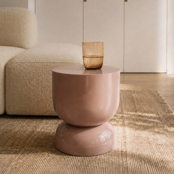 MESA AUXILIAR DE MDF LACADO BRILLO CONNOR PARA SALÓN DE ESTILO MODERNO